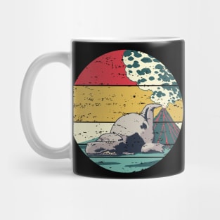 Funny Lazy T Rex Retro Sunset Distressed Vintage Rainbow Colors Mug